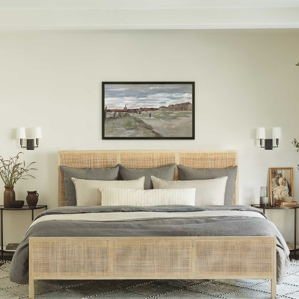 Wareham Cane Bed, Solid Wood Rattan Design
