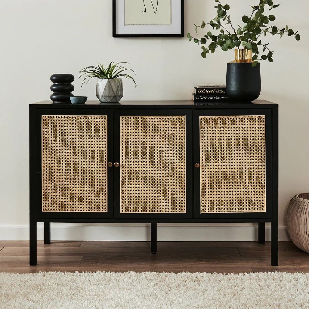 Yarm Modern Solid Wood Sideboard with Cane