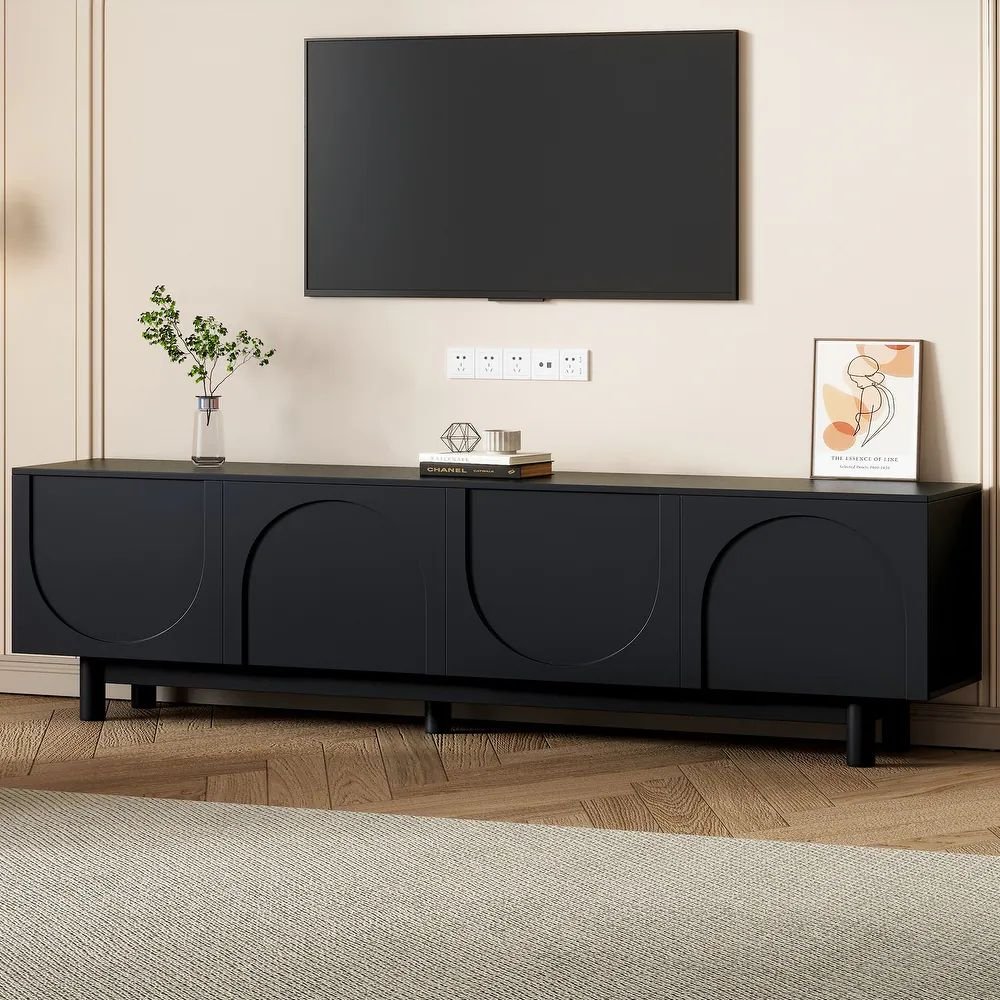 Yarm Solid Wood Rattan TV Unit