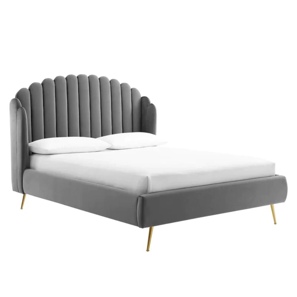 Yarm Upholstered Wingback Bed #2
