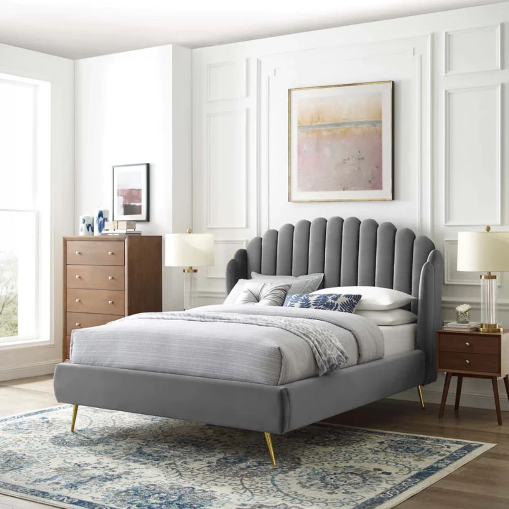 Yarm Upholstered Wingback Bed