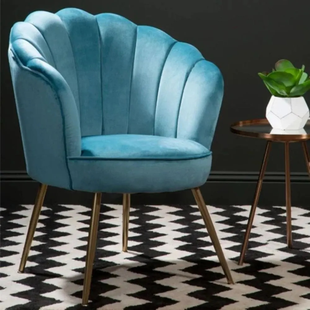 Beverley Velvet Scalloped Accent Chair