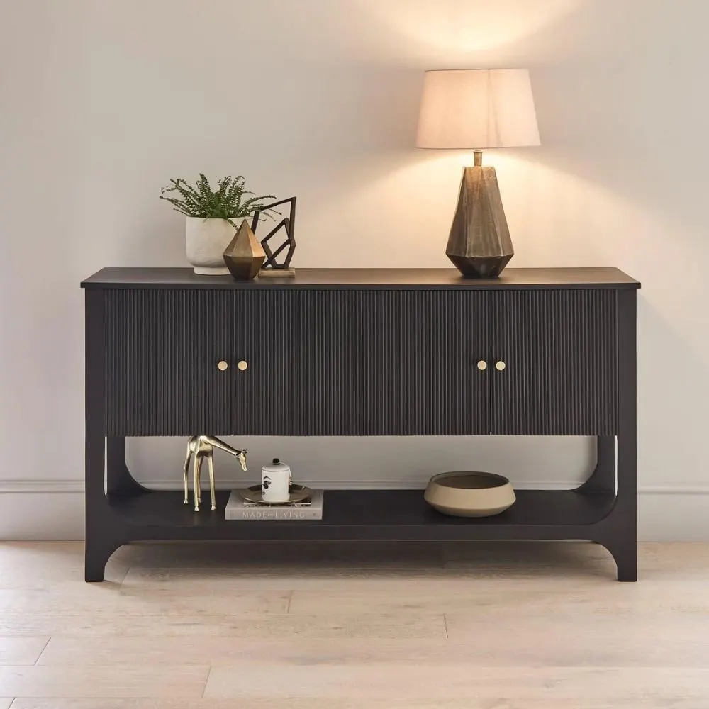 Bideford solid wood 4 Door Sideboard in Black
