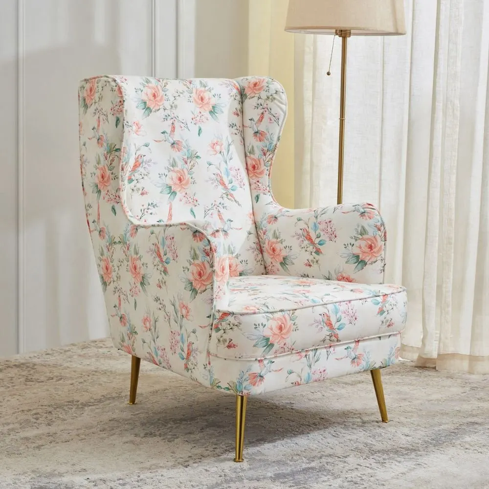 Bingham Velvet Wing Chair