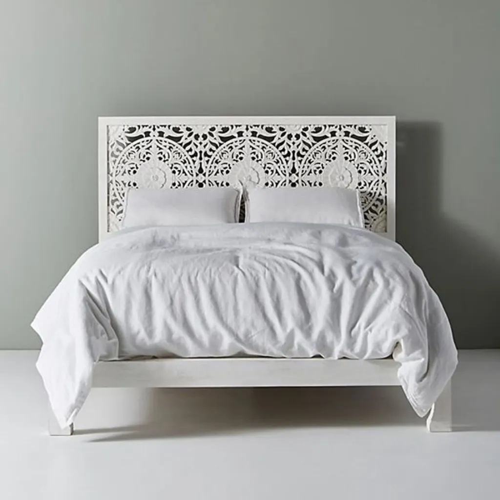 Bridport Hand-Carved Darbar Low Line Wooden Bed Frame