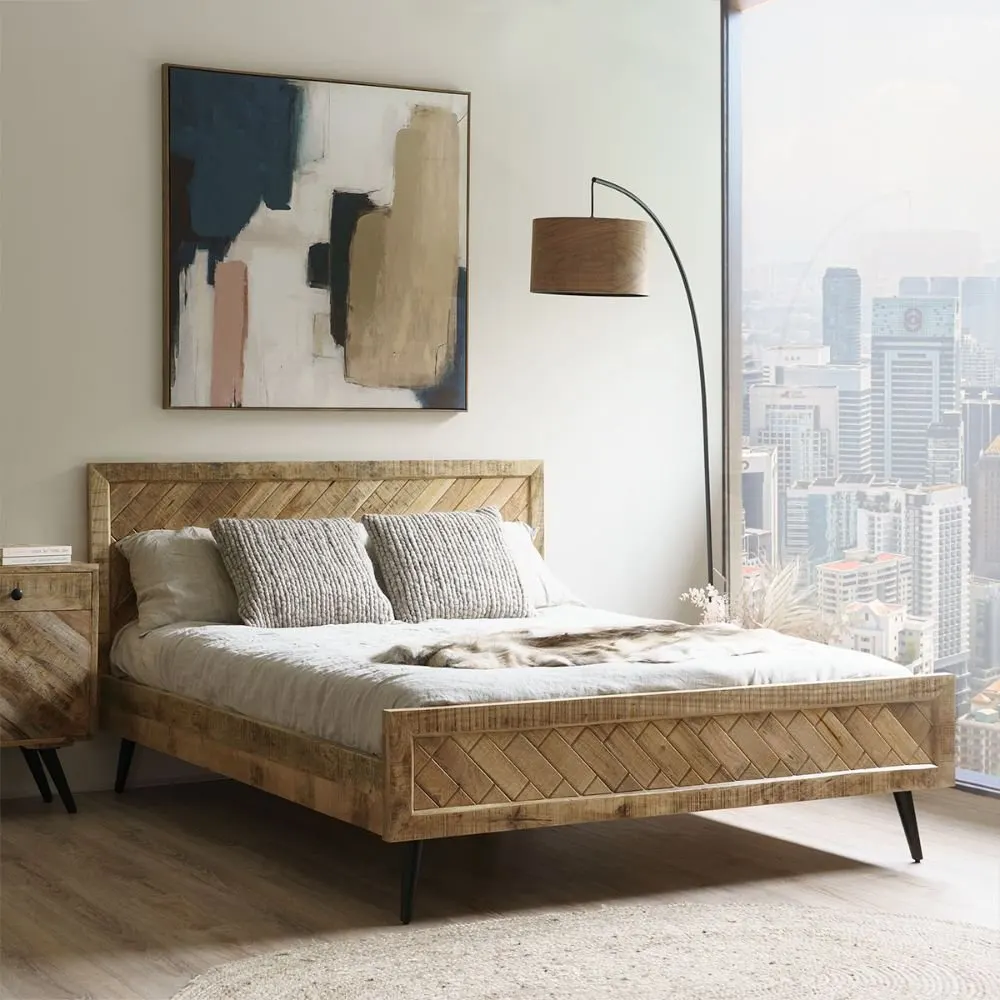 Brixham Industrial Light Mango Bed Frame