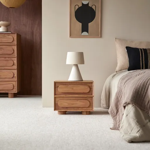 Cisco 2 Drawer Acacia Bedside Table #05