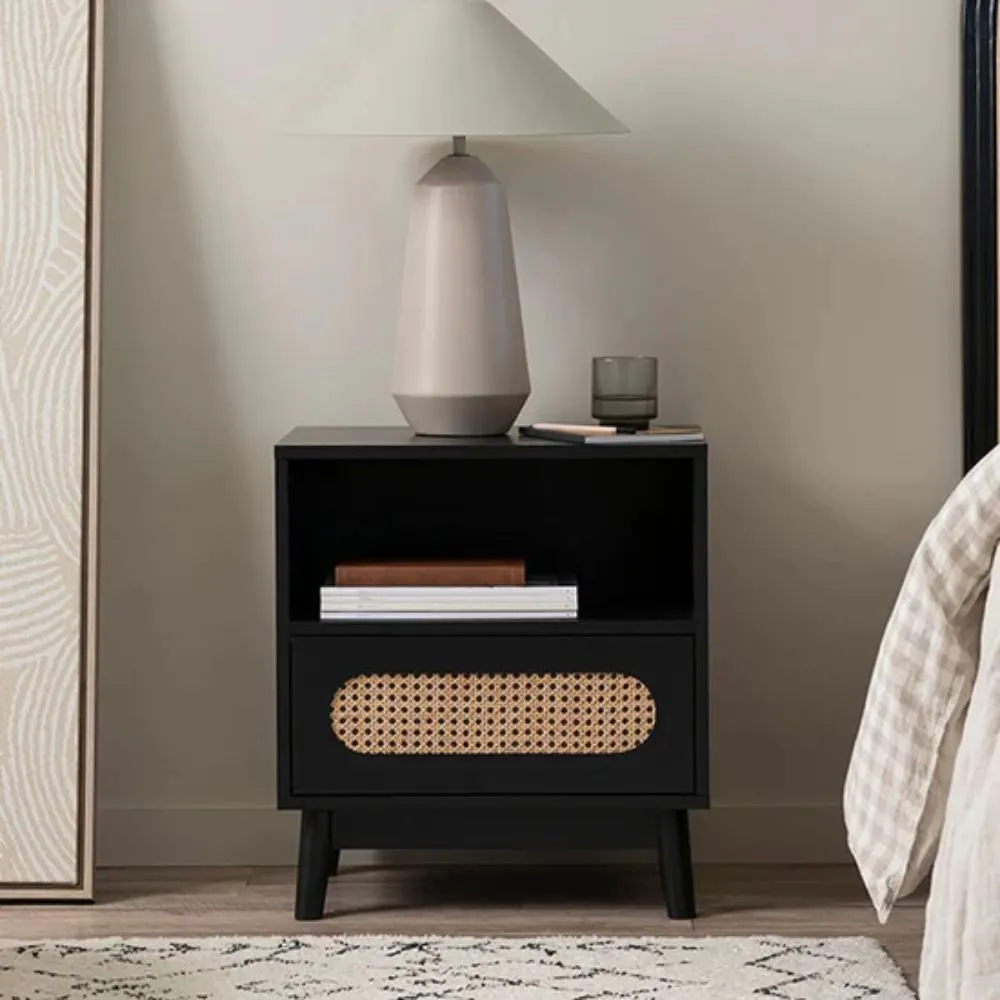 Daventry Rattan Bedside Table with 1 Drawer