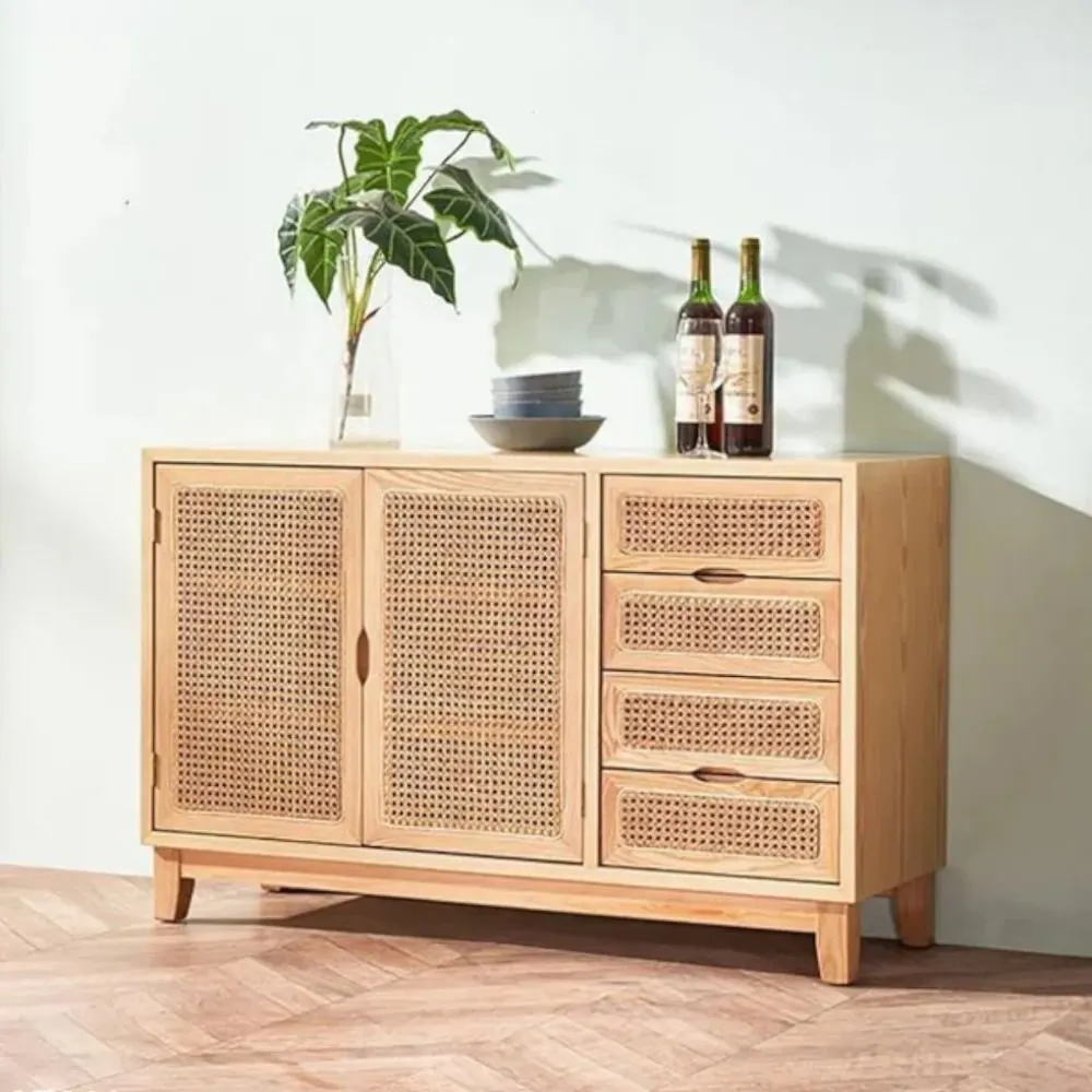 Dunster Accent Solid Wood & Rattan Sideboard Your Home Decor