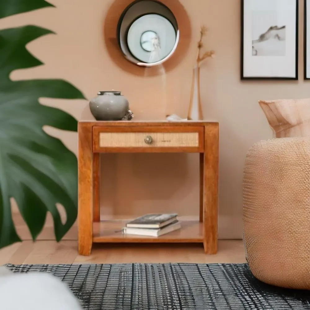 Dunster Modern Jaipur Solid Mango Wood Bedside Table