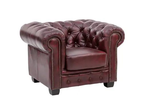 Eloise Chesterfield Armchair, Red #28