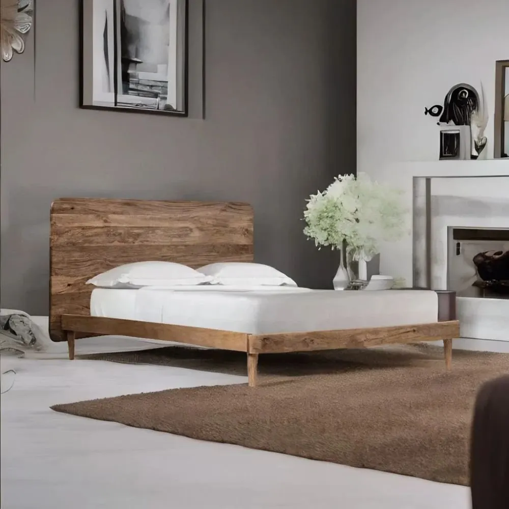 Honiton Solid Wood Bed Natural King Size Double Bed