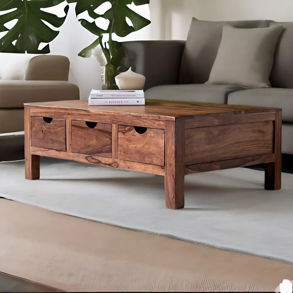 Ilkley Sheesham Wood 6-Drawer Coffee Table
