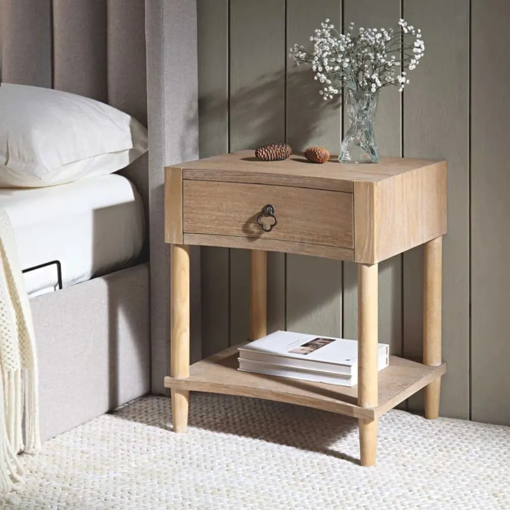 Ledbury Solid Wood Capital Bedside with Drawer