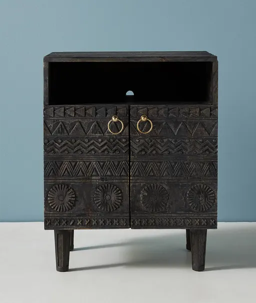 Nadia Hand Carved Bedside Table