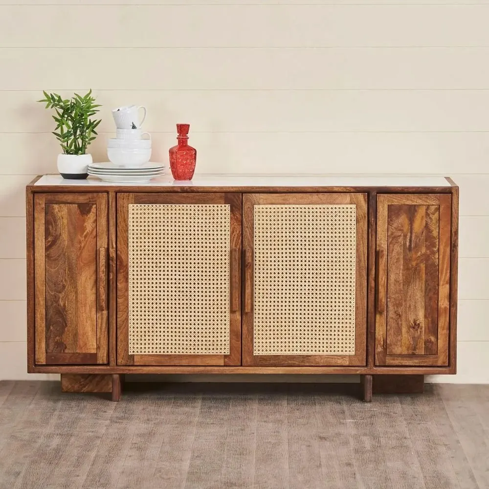 Rattan Wooden Sideboard in Yarm TV Unit