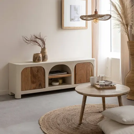 Rio Natural Acacia Wood TV Cabinet #01