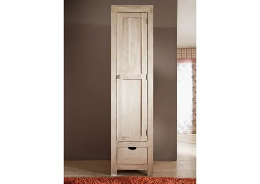 Rio White Slim Single Door Wardrobe #07