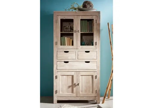 Rio White Washed Display Cabinet #05