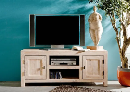 Rio White Whitewashed Acacia TV Unit #01