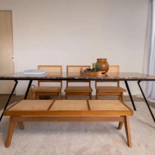 Rugeley Solid Wood Rattan Bench