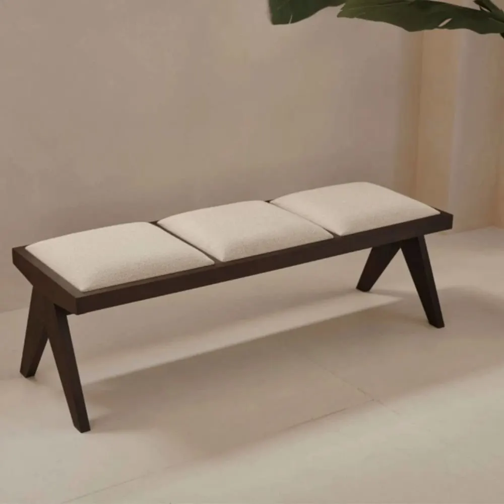 Shepton Solid Wood Upholstered Bench