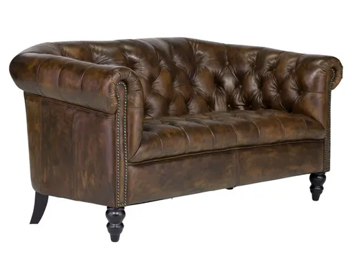 Simon Chesterfield 2 Seater Sofa, Brown #26
