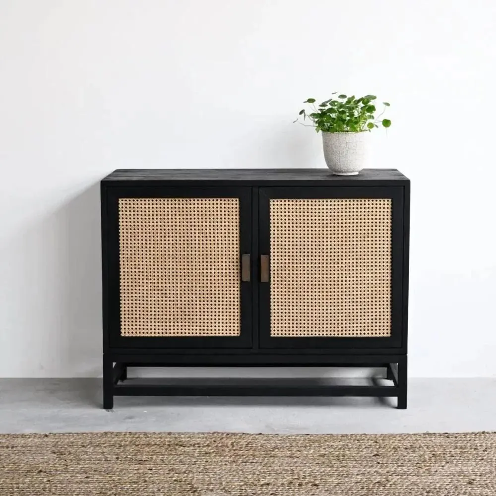 Stow Modern 2 Door Black Sideboard Cabinet