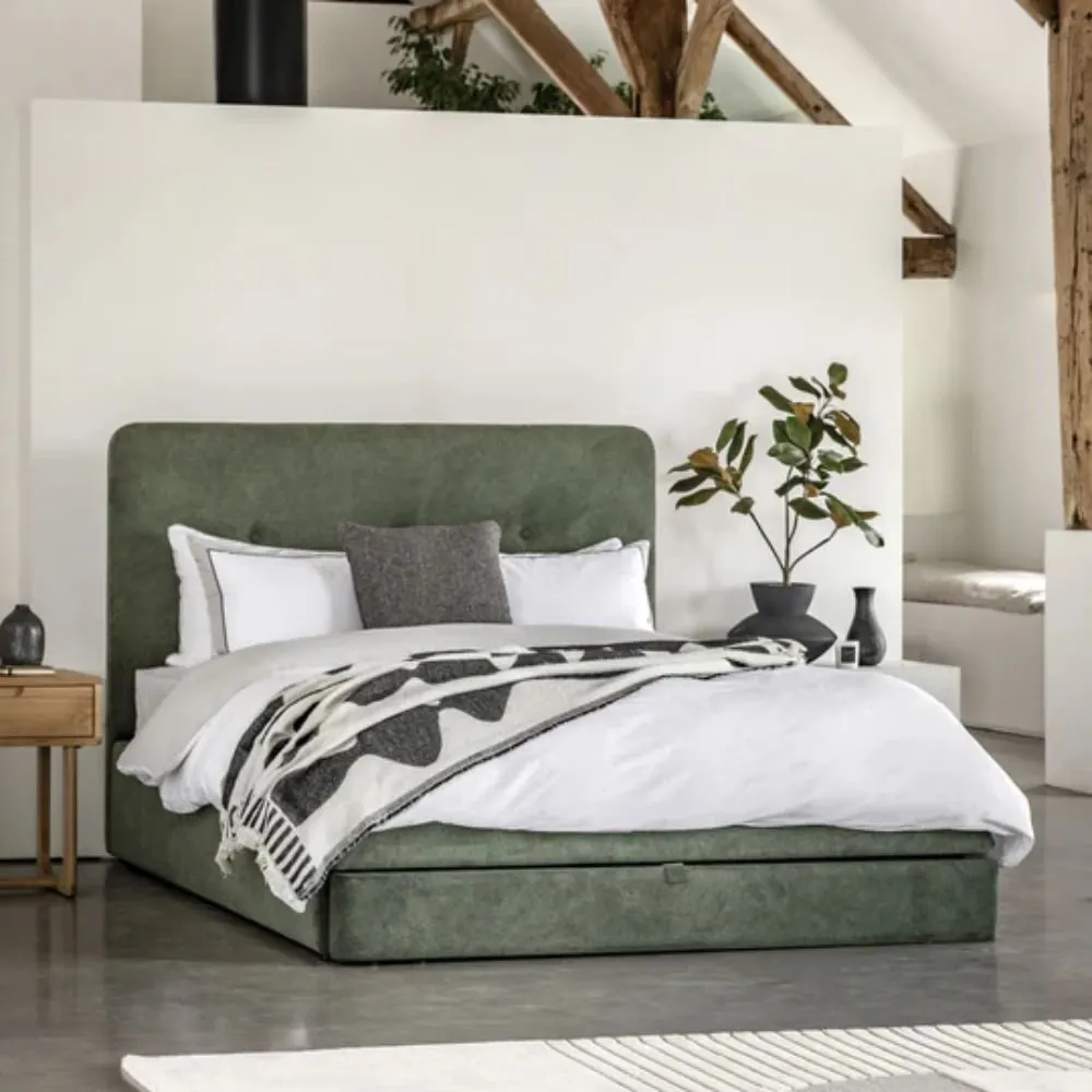 Stow Velvet Bed with Storage Bed
