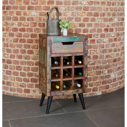 Tetbury Reclaimed Elizabeth Wine Rack Bar Cabinet Solid wood