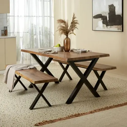 Thirsk 6 Seater Dining Bench Set, 160cm