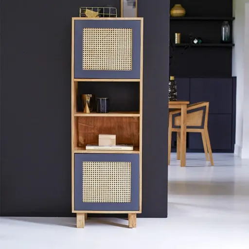 Topsham Minimalist Black Ladder Bookcase