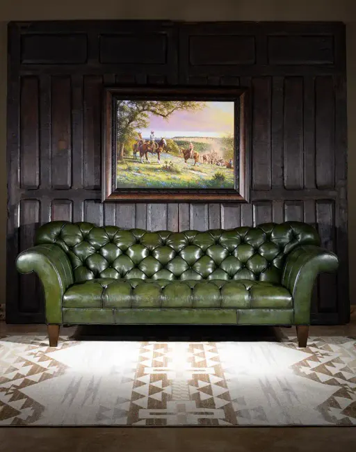 Viridian Chesterfield Sofa, Olive Green #19