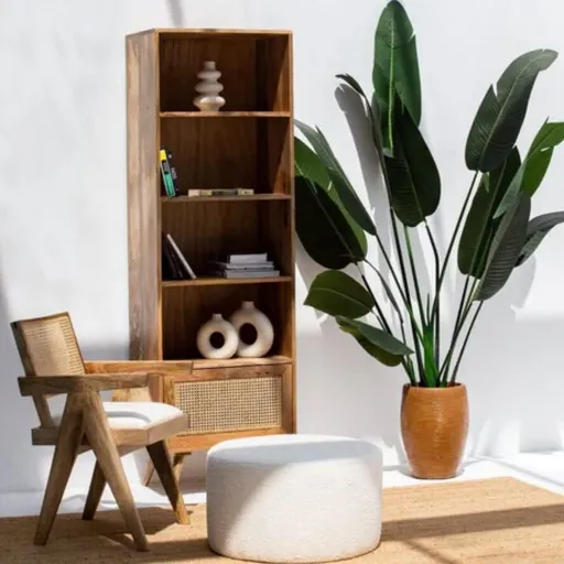 Wareham Rattan Mango Wood Bookcase/Shelves