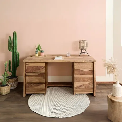 Wood Factory Benedict Sheesham Wood Study Desk