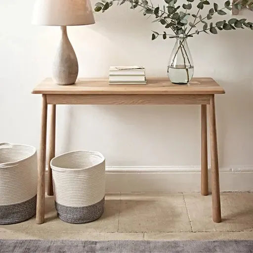 Wood Factory John Scandinavian Style Oak Wood Study Table #4