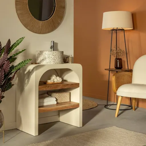 Wood Factory Rio Natural Solid Wood Small Vanity Unit #06