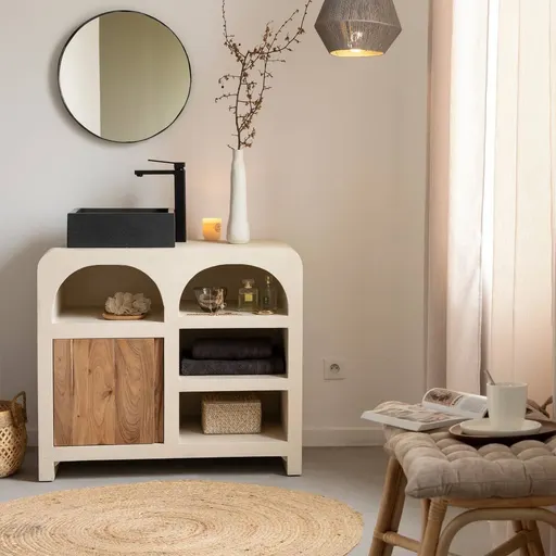 Wood Factory Rio Natural Solid Wood Vanity Cabinet #05