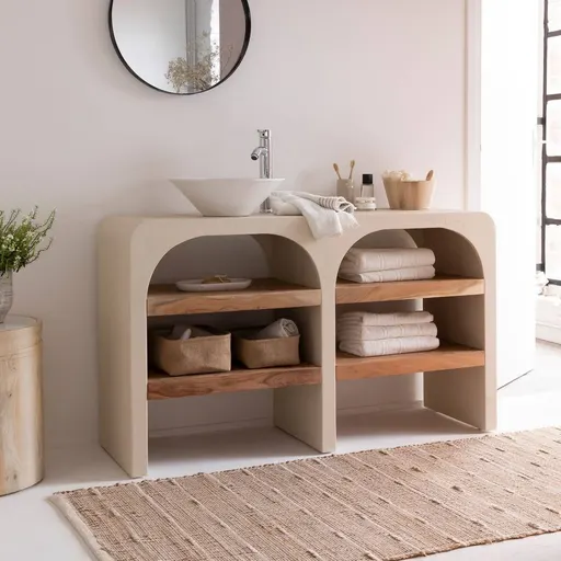 Wood Factory Rio Natural Solid Wood Vanity Unit #07