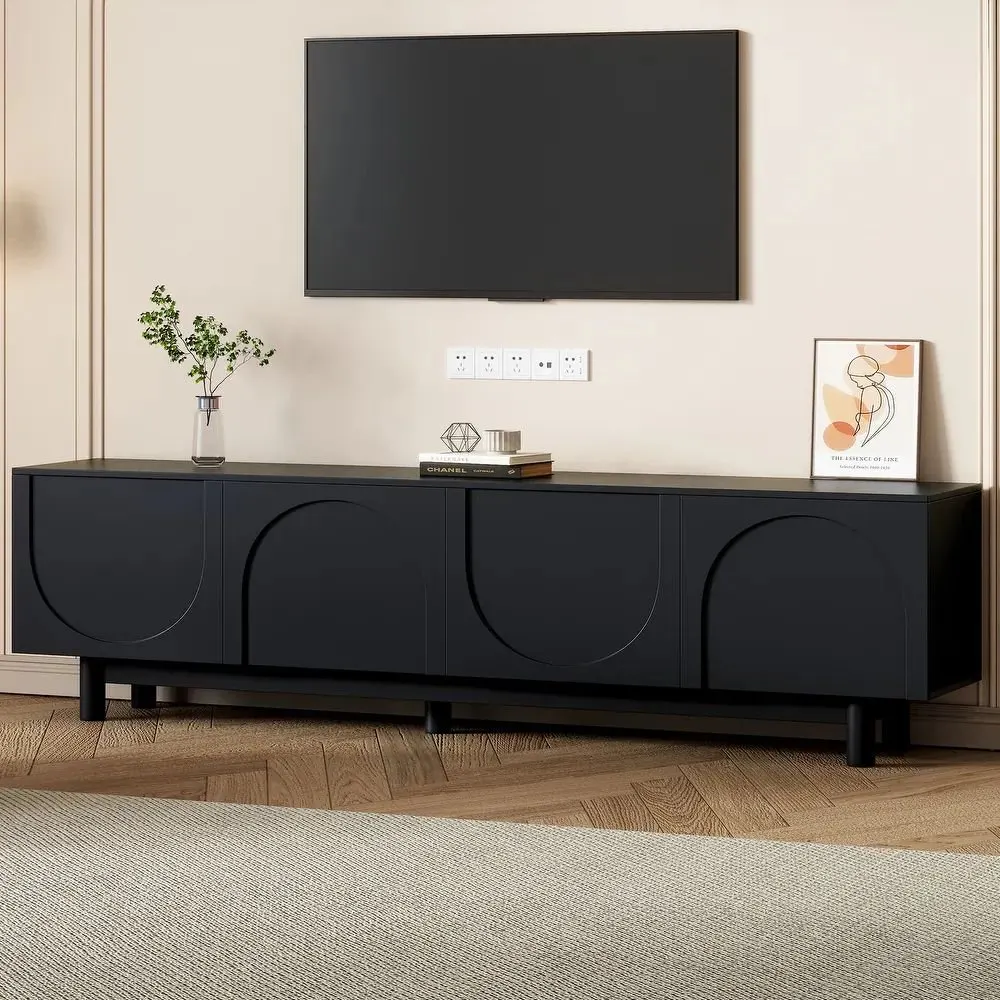 Yarm Solid Wood Rattan TV Unit